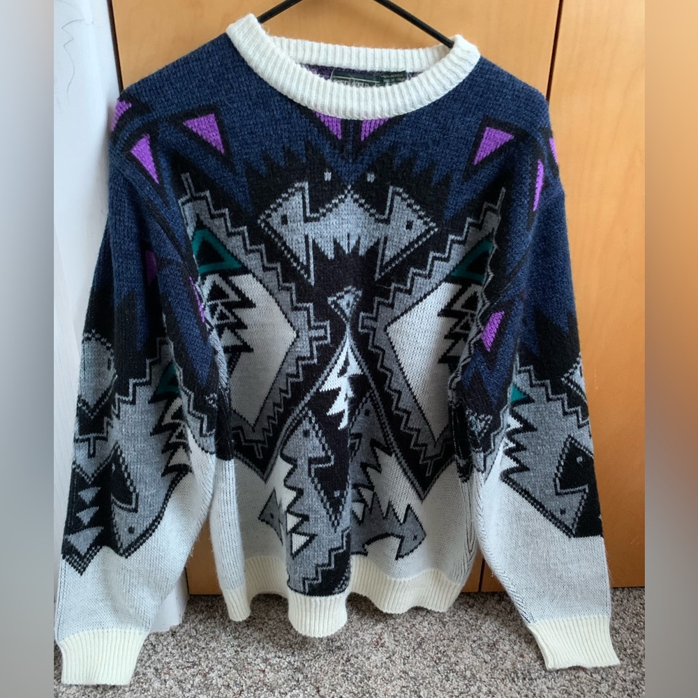 Vintage 90's Stratum Knit Sweater - Cobblestore Vintage Pullover Long Sleeve L